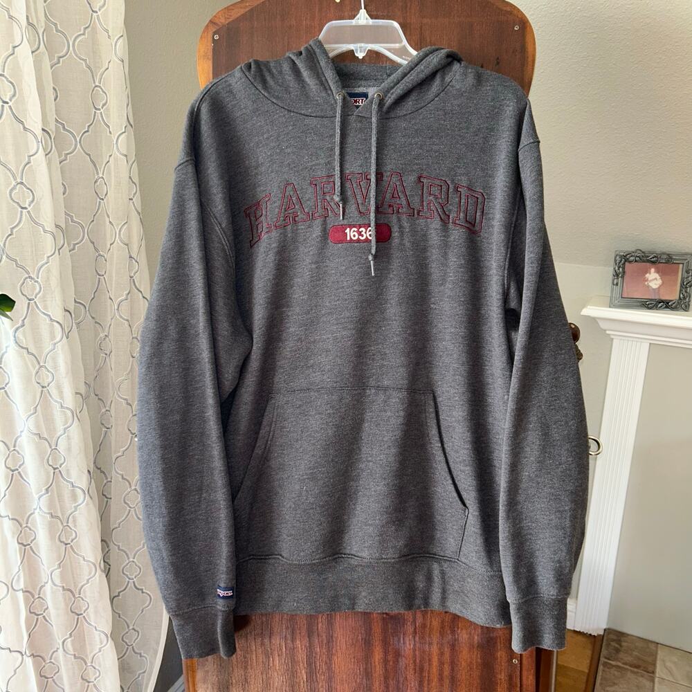 Jansport Harvard University Hoodie Large Sweatshirt Boston College Gray